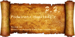 Podwinetz Hamilkár névjegykártya